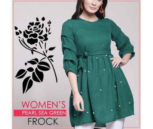 Womens Pearl Sea Green Frock
